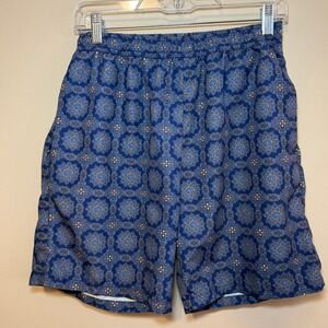 Consequence Swim Trunks Mens Medium Blue Paisley Mandala Excellent Mesh Lined